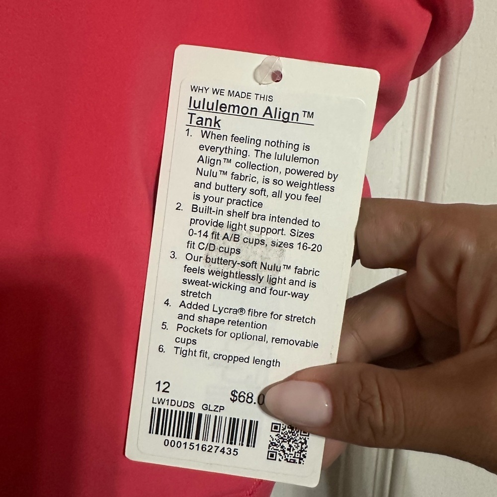 Lululemon Align Tank Top *Light Support, A/B Cup size 12 - Picture 3 of 6